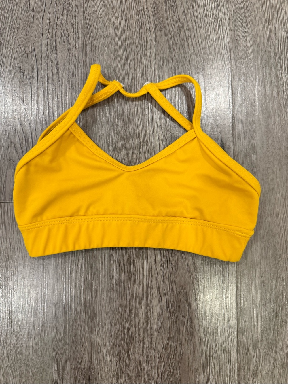 Girls' Child Large Double-Strap Sports Bralette - Mustard Yellow